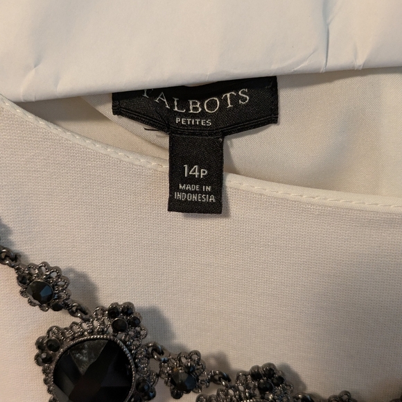 Talbots Elegant Cream and Black Dress - Picture 5 of 7